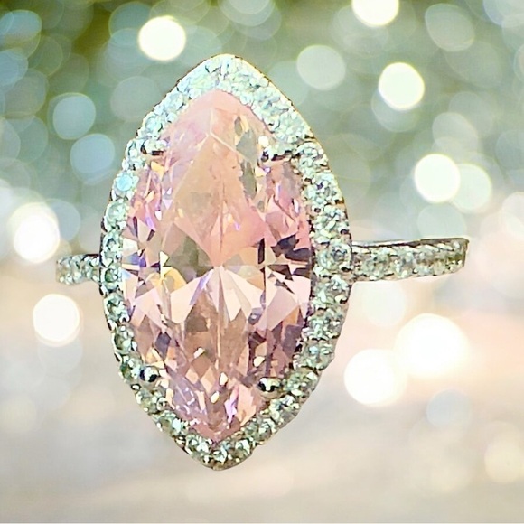 Pink Tourmaline Sterling Silver Ring (6.75) - Picture 2 of 8